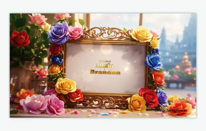 Vibrant Blossom Wedding Invitation 3D Slideshow